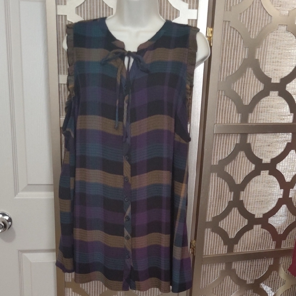 Plaid Sleeveless Top - Multicolor, Torrid